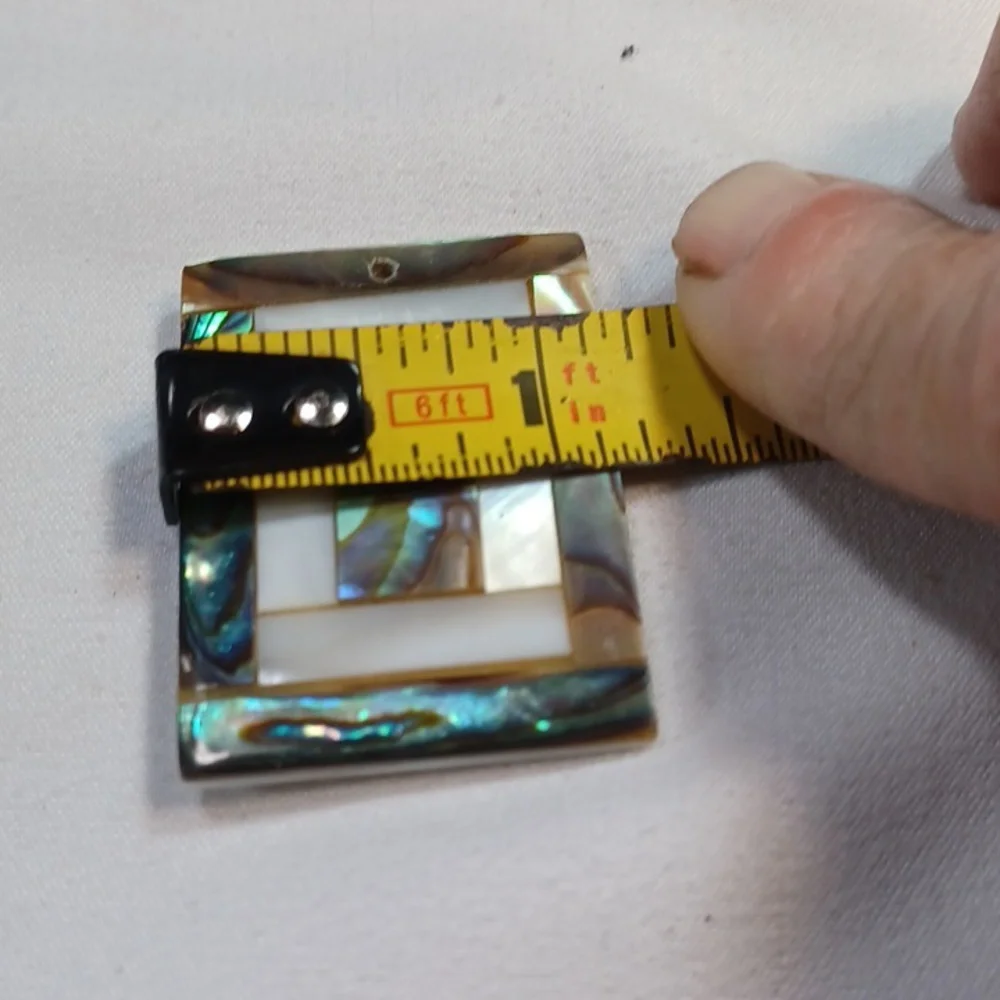 Colorful Square Abalone Shell Pendant
